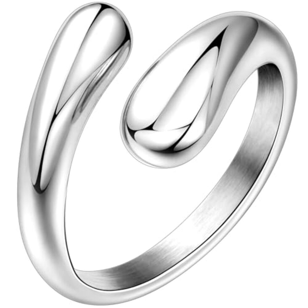 Chunky Dome Rings Stackable Adjustable Statement … - image 2